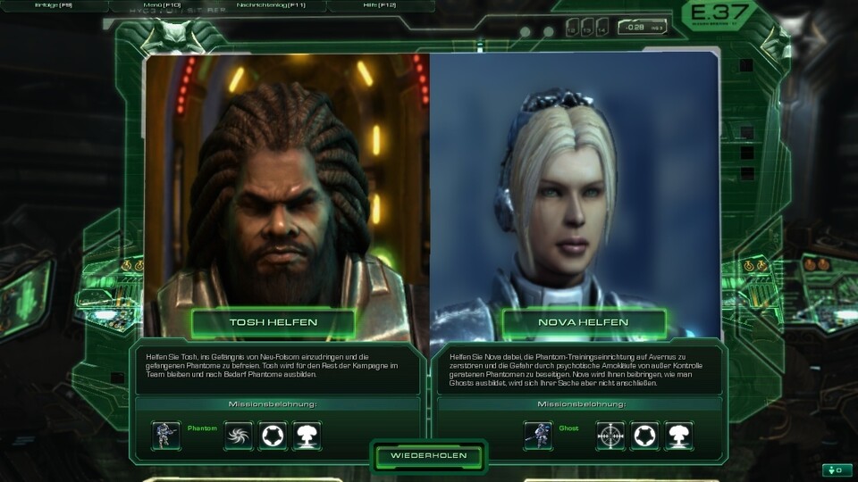 Starcraft 2: Das Strategiespiel passt seine Charaktere nachträglich an Ihre Entscheidung an, Tosh (links) ist entweder ein Freiheitskämpfer oder ein Terrorist. So geht Blizzard unangenehmen Konsequenzen aus dem Weg.