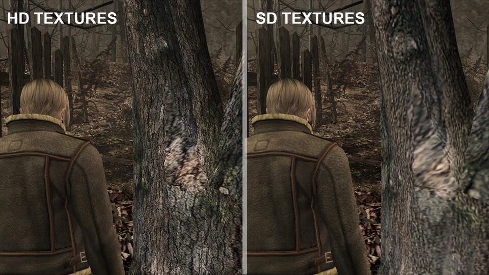 Ein SD/HD-Vergleich von Resident Evil 4 Ultimate HD Edition.