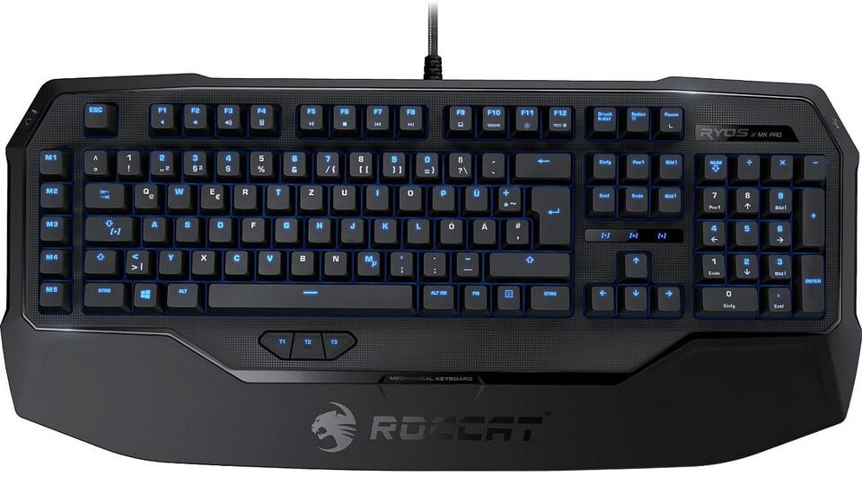 Die Roccat Ryos MK Pro ist eine mechanische Gamer-Tastatur mit MX-Red-Switches.