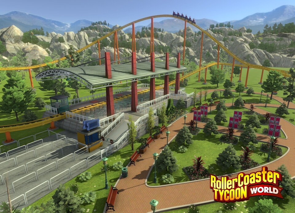 Dieser neue Screenshot zeigt die verbesserte Grafik von Rollercoaster Tycoon World.