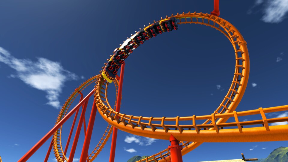 Das Update #9 für Rollercoaster Tycoon World bietet unter anderem den neuen Looping-Coaster.