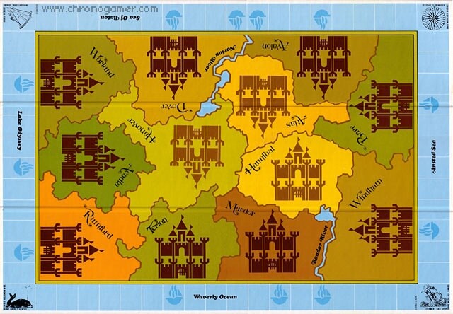 Invasion für die Steinzeitkonsole Magnavox Odyssey von 1972 ist das vermutlich erste Rundenstrategiespiel überhaupt. Es wird abwechselnd auf der Konsole und klassisch auf einem Brett (Foto) gespielt.