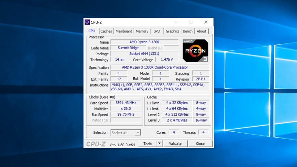 Werden alle vier Kerne belastet, erreicht der Ryzen 3 1300X maximal 3,6 GHz. Dabei haben wir auch nach längerer Belastungszeit in Spielen völlig unkritische Temperaturen von etwa 50 Grad gemessen (offener Testaufbau).