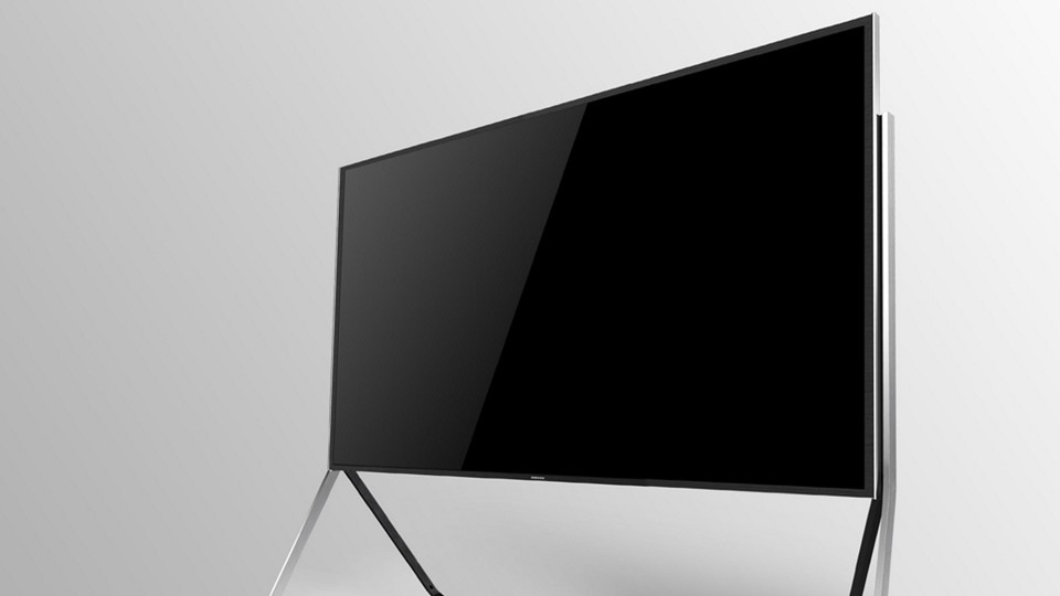 Der Samsung Bendable UHD TV kann das Display auf Wunsch biegen.