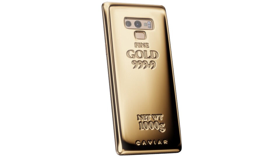 Das Samsung Galaxy Note 9 Fine Gold ist recht schwer. (Bildquelle: Caviar)