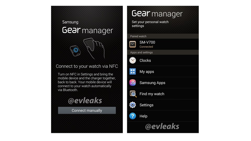Erste Screenshots des Samsung Gear Managers sind im Internet aufgetaucht.