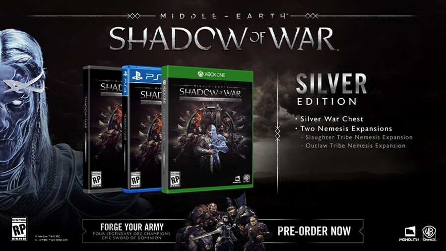 Die Silber-Edition von Mittelerde: Schatten des Krieges enthält zwei Erweiterungen und eine DLC-Kiste.