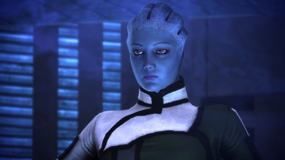 Eine der Flirtpartnerinnen im ersten Mass Effect war die außerirdische Wissenschaftlerin Liara. Die zeigt auch reichlich nackte Haut, allerdings blaue.