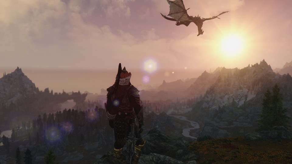 Wundervoller Ausblick, schöner Sonnenaufgang, erschlagbarer Drache - was braucht ein Held mehr?