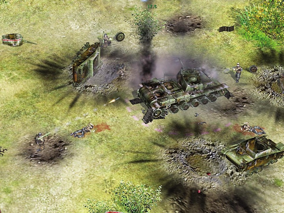 Schlaue KI: Die Gegner kreisen unseren Panzer ein und schießen ihn kaputt.