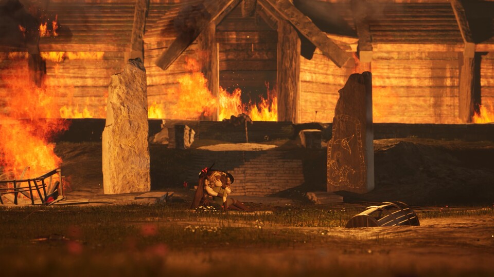 Song of Iron beginnt mit dem Angriff auf das Dorf des Hauptcharakters.
