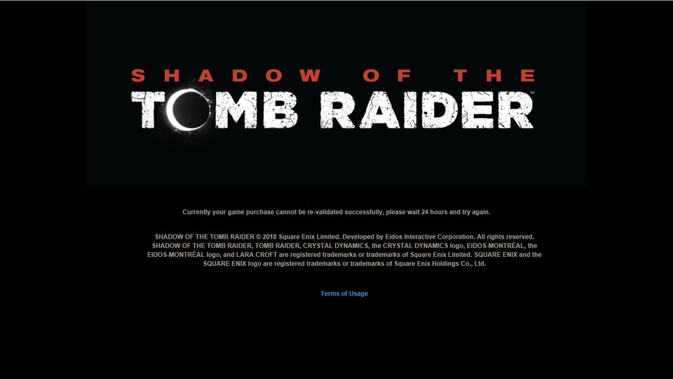 Wie von Square Enix gewohnt setzt auch Shadow of the Tomb Raider auf den Kopierschutz-Denuvo. Diese Fehlermeldung tritt auf, wenn innerhalb von 24 Stunden mit zu vielen unterschiedlichen CPUs gespielt wird. Im Normalfall solltet ihr sie deshalb nicht zu Gesicht bekommen.