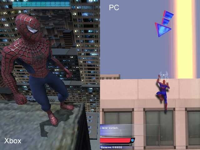 Auf der Xbox ist Spider-Man kein Haus zu hoch, auf dem PC hindert oftmals eine unsichtbare Wand den Helden am weiterklettern.