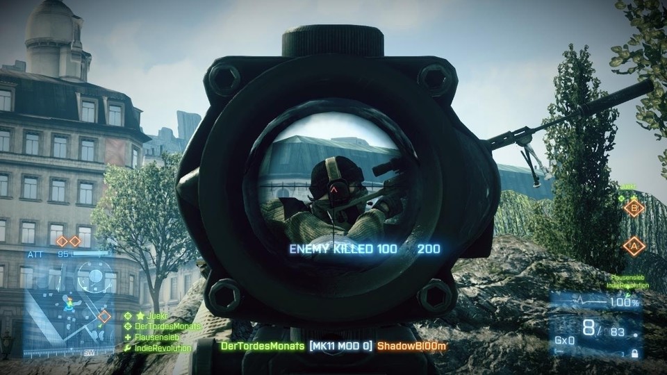 Im rechten Moment der rächende Schuss und Schadenfreude über das Ableben des Gegners – eine Kernmotivation in Multiplayer-Shootern wie Battlefield 3.