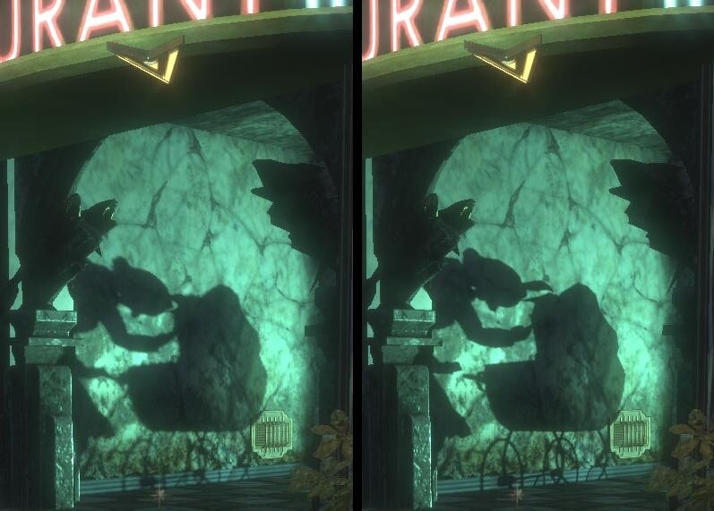 DirectX-10 (rechts) verbessert die Grafik in Bioshock nur unwesentlich.