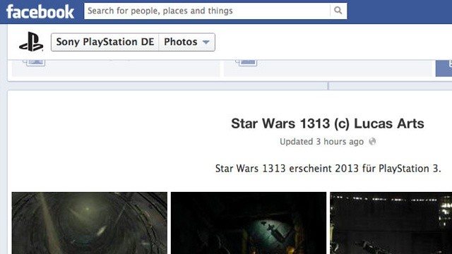 Tippfehler oder Absicht? Star Wars: 1313 erscheint laut Sonys deutscher Facebook-Seite für PlayStation 3.