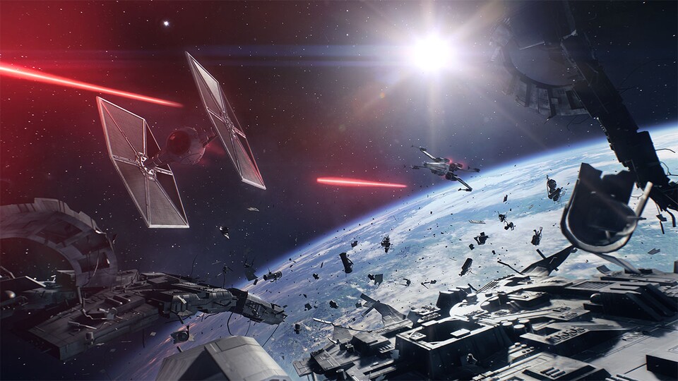 Im Gegensatz zum Vorgänger sollen Raumschlachten in Star Wars Battlefront 2 gleiche eine große Rolle spielen. 