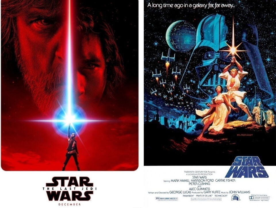 Star Wars 8 und Star Wars 4: Die Poster im Vergleich