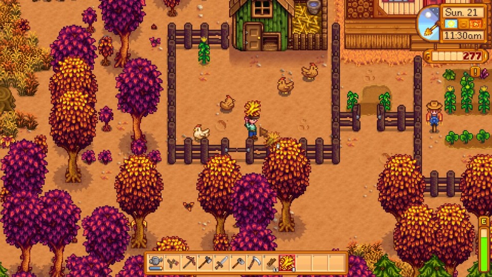 So sah eine frühe Version von Stardew Valley aus. Im Verlauf der Entwicklung überarbeitete Eric Barone sein Spiel mehrfach, weil ihm seine vorherige Arbeit nicht mehr genügt.