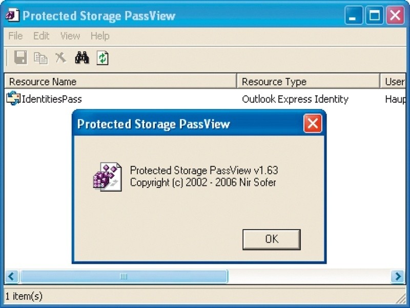 Protected Storage Passview: Hebelt schwachen Registry-Schutz aus.