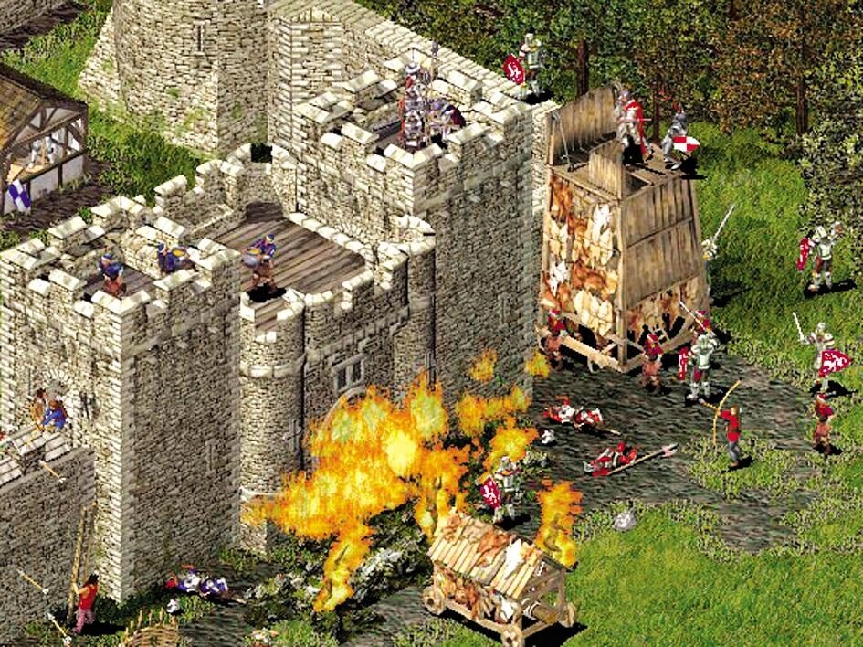 Ein Belagerungsturm ist eine relativ sichere Methode, um Burgmauern zu erklimmen.