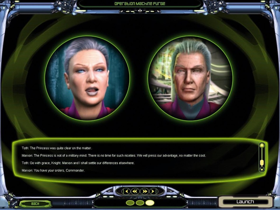 Die Missionsbeschreibungen erinnern mit ihren animierten Porträts an den Klassiker Starcraft.