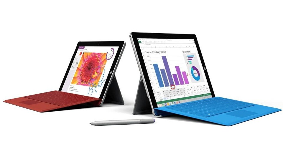 Microsoft mag es bunt: Das Surface 3-Zubehör wird in verschiedenen Farben angeboten.