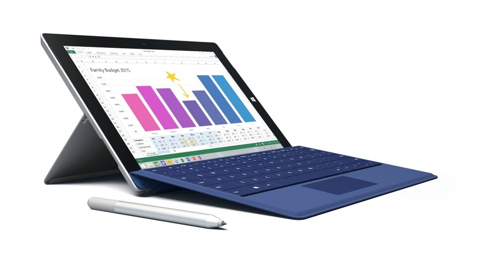 Das Surface 3 ist weniger Multimedia- als Officetablet. Die gegenüber dem Pro-Modell geringere Leistung ist ausreichend.
