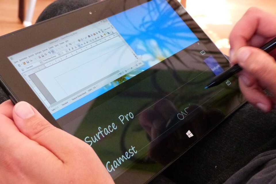 Microsoft kombiniert das Surface Pro mit einem Wacom-Digitizer für die Stifteingabe mit 1.024 Druckstufen.