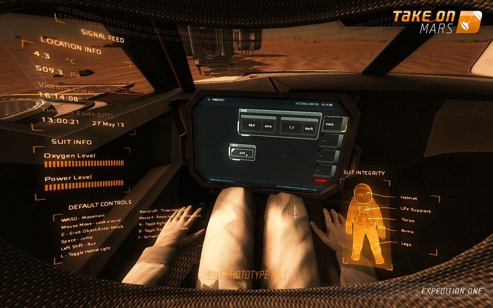 In dem Update »Expedition One« für Take On Mars erkunden Spieler den Roten Planeten erstmals selbst mit einem Buggy.
