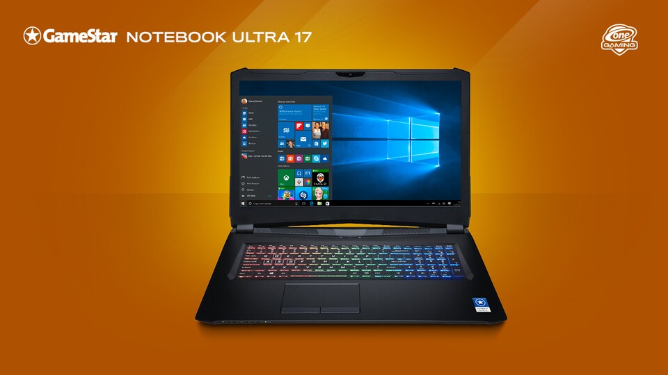 GeForce GTX 1070 und Intel Core i7-7700HQ mit vier bis zu 3,8 GHz schnellen Rechenkernen sorgen im ONE GameStar-Notebook Ultra 17 für perfekte mobile Gaming Performance bei langen Akkulaufzeiten.