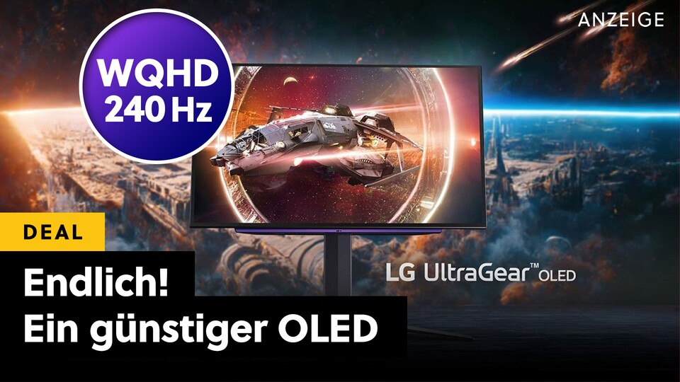 Ein wahres Prachtexemplar unter 27 Zoll großen WQHD-Gaming-Monitoren: Der LG OLED UltraGear Monitor mit satten 240 Hz und echter OLED-Bildqualität ist bei Amazon jetzt viel günstiger!