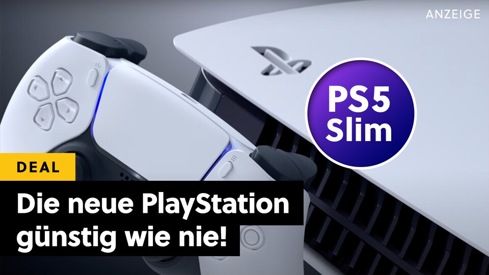Die neue PlayStation: Bei Amazon ist die 4K-Spielekonsole PS5 Slim in der Disk-Edition gerade 100€ günstiger als sonst.
