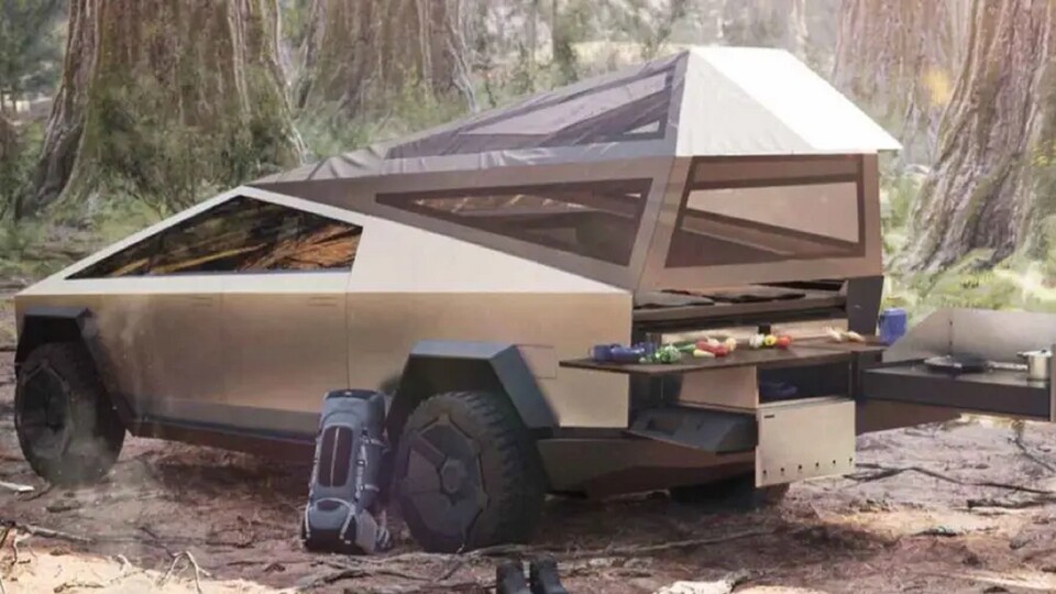 Der Cybertruck ist auch mit Camping-Equipment ausstattbar (Bild: Tesla)