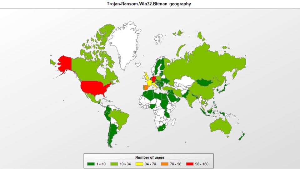 Die Ransomware Teslacrypt infiziert in Deutschland, den USA, Spanien und Frankreich am häufigsten PCs, Virenscanner können das Tool aber oft in den Griff bekommen.