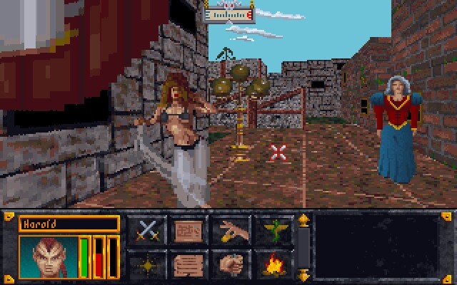 Der Spieler kann in Städten jeden Charakter ansprechen, um zum Beispiel zu fragen, wo sich das nächstgelegene Geschäft befindet. 