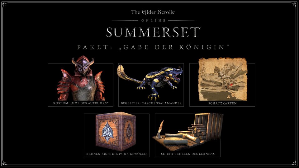 Diese Gegenstände erhaltet ihr, wenn ihr The Elder Scrolls Online: Summerset vorab kauft.