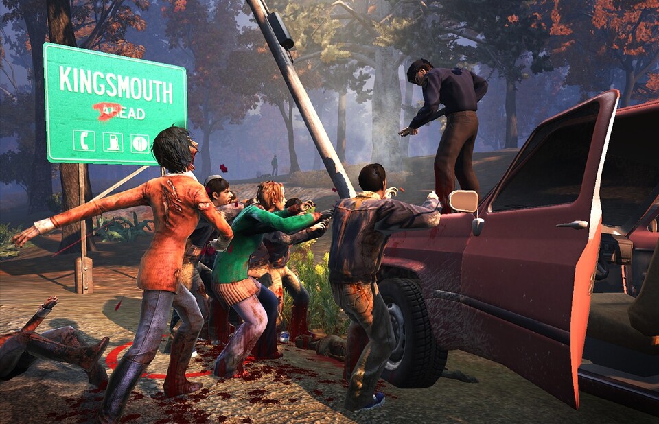 Left 4 Dead? Nein! Aber eine Zombie- und Monsterhatz im kleinen Städtchen Kingsmouth im herbstlichen Neuengland. 