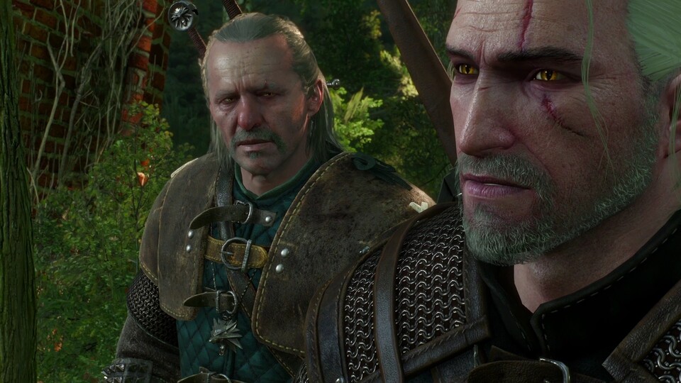 Geralt und sein alter Meister Vesemir sind anfangs gemeinsam unterwegs, doch im Prolog trennen sich ihre Wege.