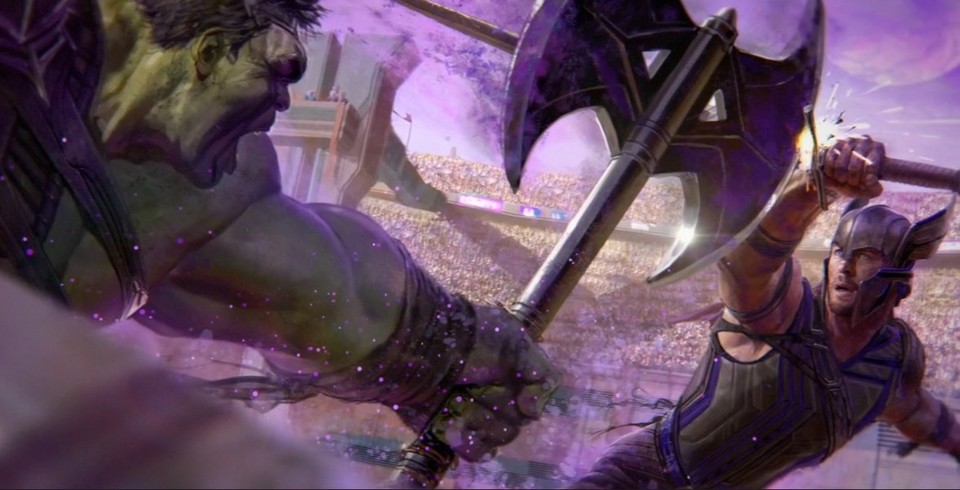 Neues Concept-Art zu Thor 3 zeigt den epischen Kampf zwischen Thor und Hulk.