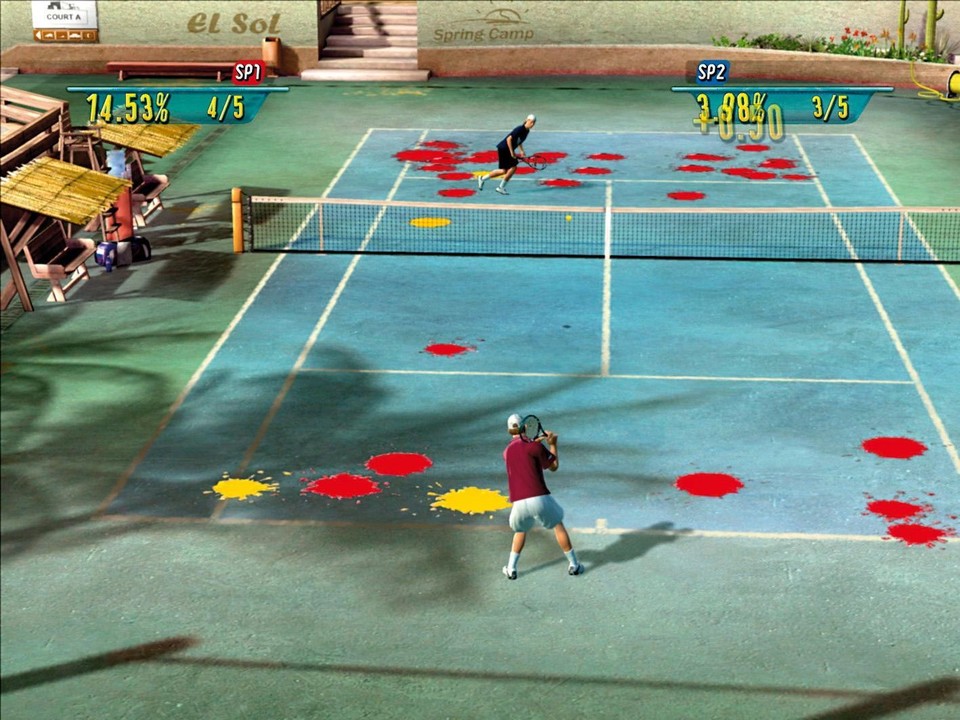 In diesem Multiplayer-Partyspiel versuchen Michael und Heiko, das Feld des Gegenübers einzufärben.