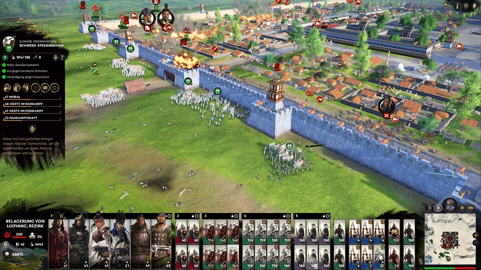 Belagerungen sind in Three Kingdoms wieder deutlich klassischer und toben durch eine komplette Stadt.