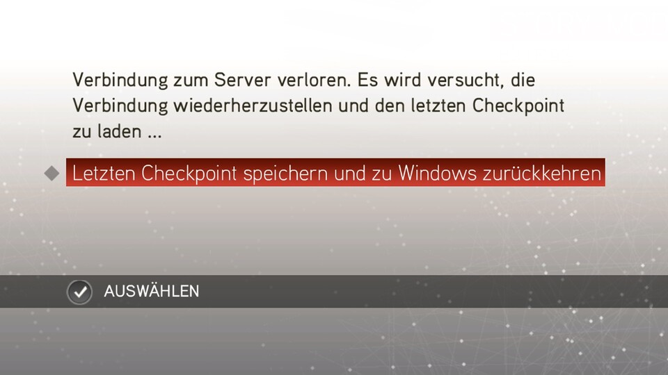 Wenn die Internetverindung abbricht, läuft das Spiel nicht weiter.