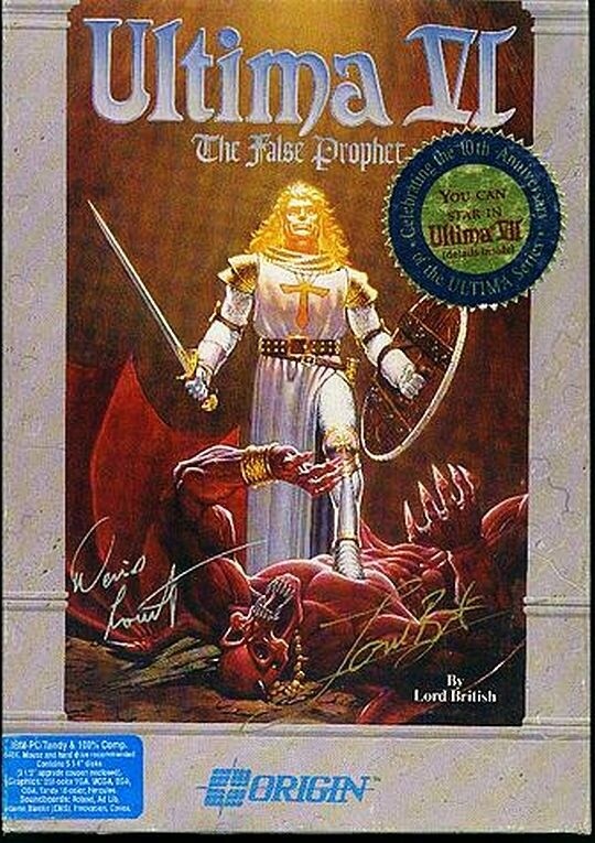 Ultima 6: The False Prophet - Erscheinungsjahr: 1990 - Publisher: Origin - Designer: Richard Garriott / Warren Spector - Goodies: 48 Seiten Handbuch, Stoffkarte, Orb of the Moons 