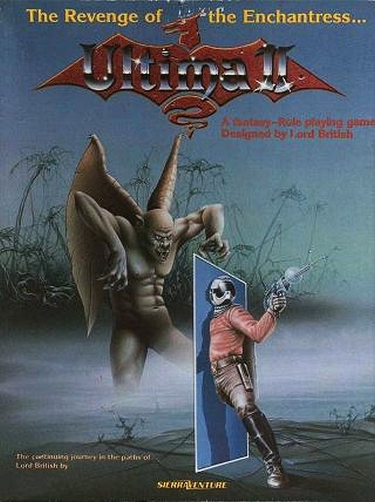 Ultima 2: The Revenge of the Enchantress - Erscheinungsjahr: 1982 - Publisher: Sierra On-Line - Designer: Richard Garriott - Beilagen: 18 Seiten Handbuch, Stoffkarte, Karte der Galaxis 