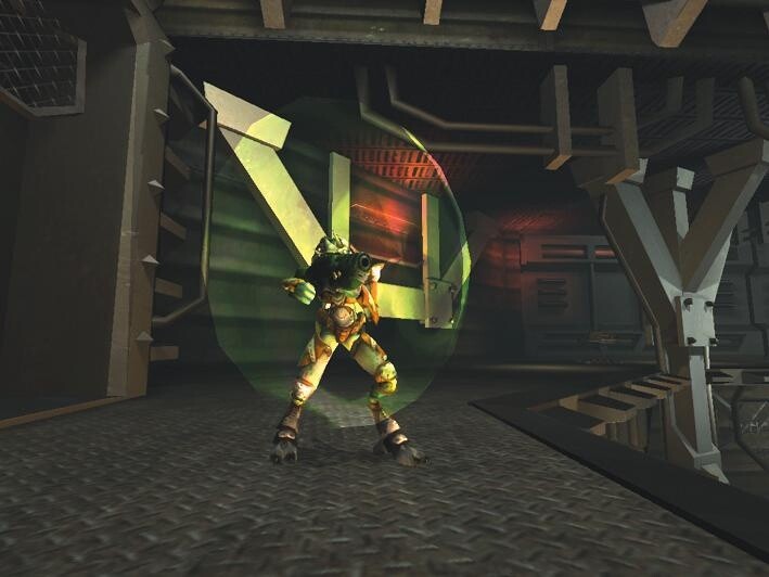Die Shield Gun erzeugt in Feuer-Modus 1 einen grün glimmenden Schild.