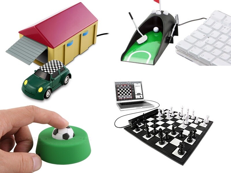 Ferngesteuertes Auto mit Garage, Golf-Putter, Fußball-Fingerspiel, Schach, 