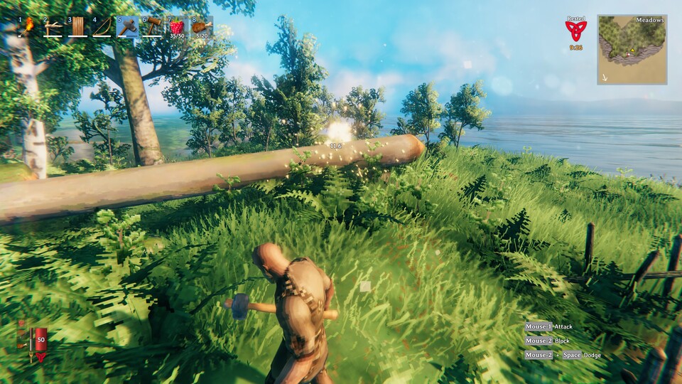 Fallende Bäume sind nur ein Beispiel für die überzeugende Physik-Engine des Spiels.