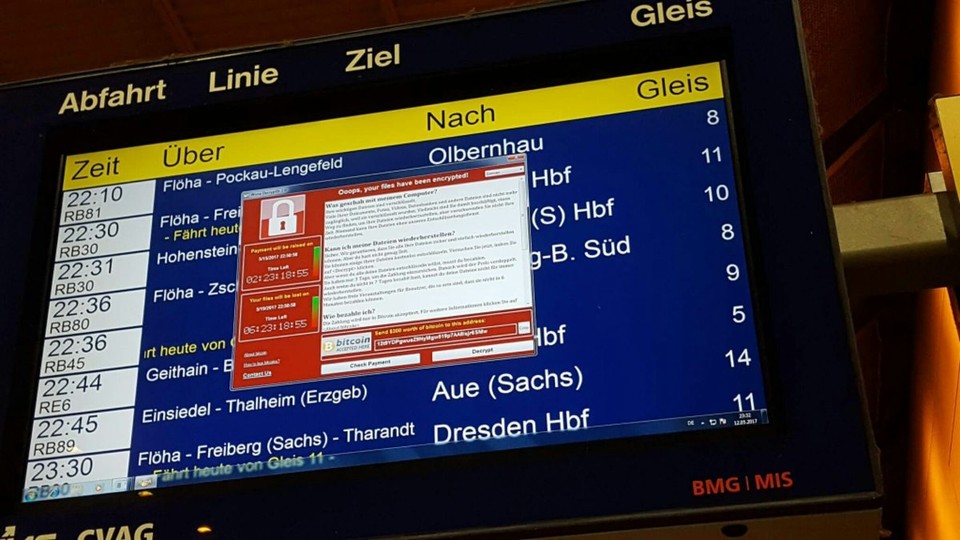 WannaCry legt auch die Anzeigetafeln an deutschen Bahnhöfen lahm.