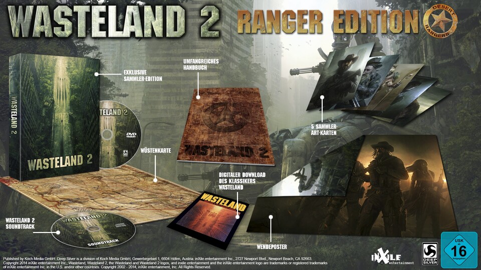 Wasteland 2 erscheint am 19. September auch als Ranger-Edition im Handel. Enthalten sind darin diverse Bonusinhalte.